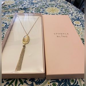 Sparkle and Bling gold gemstone necklace